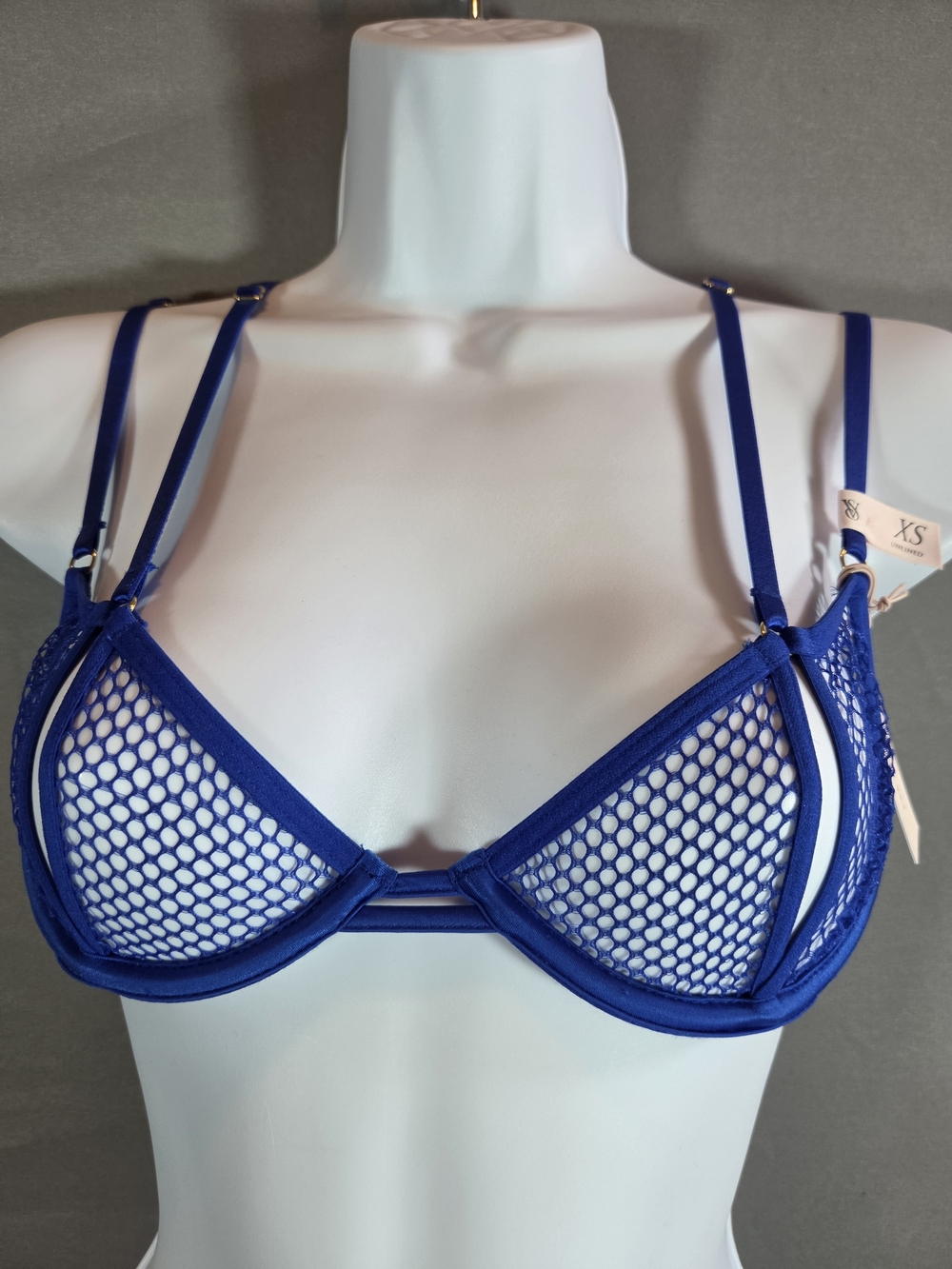 Victoria’s Secret Very Sexy Blue Fishnet Caged Demi Bra XS NWT